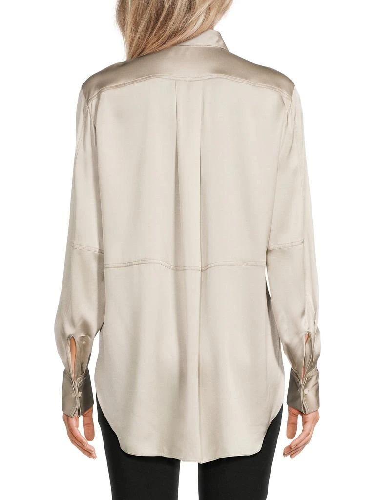 Brunello Cucinelli Point Collar Stretch-Silk Shirt 2