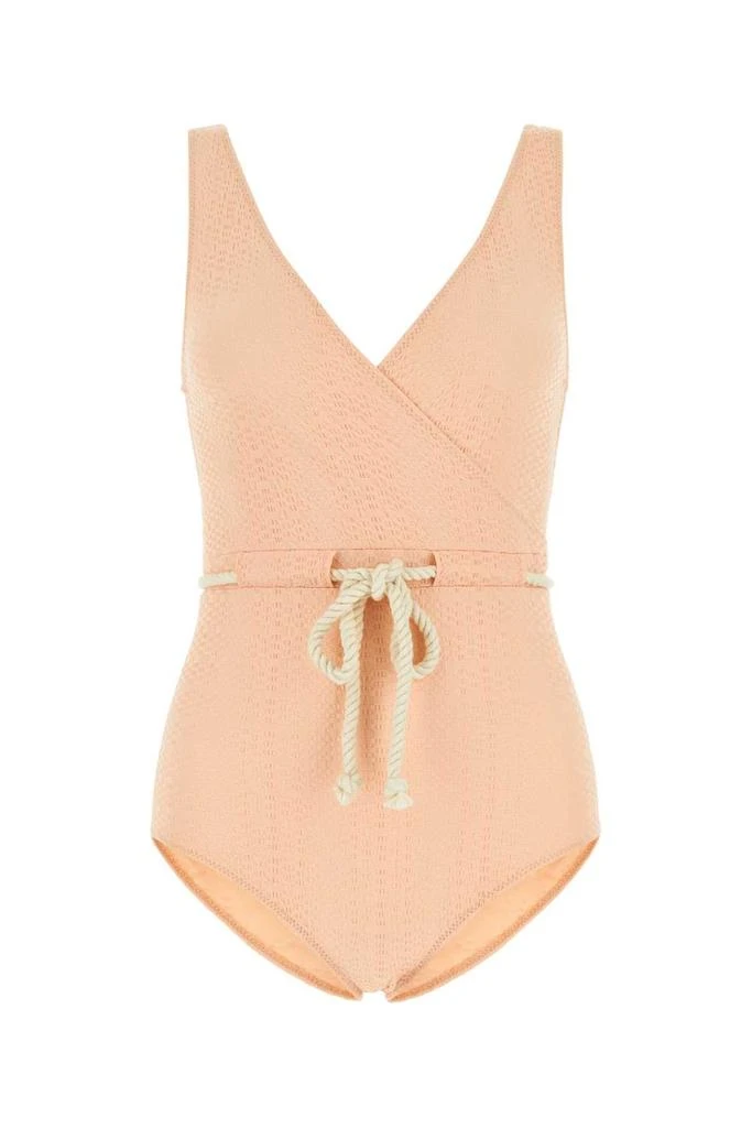 LISA MARIE FERNANDEZ Lisa Marie Fernandez V-Neck Drawstring Swimsuit 1