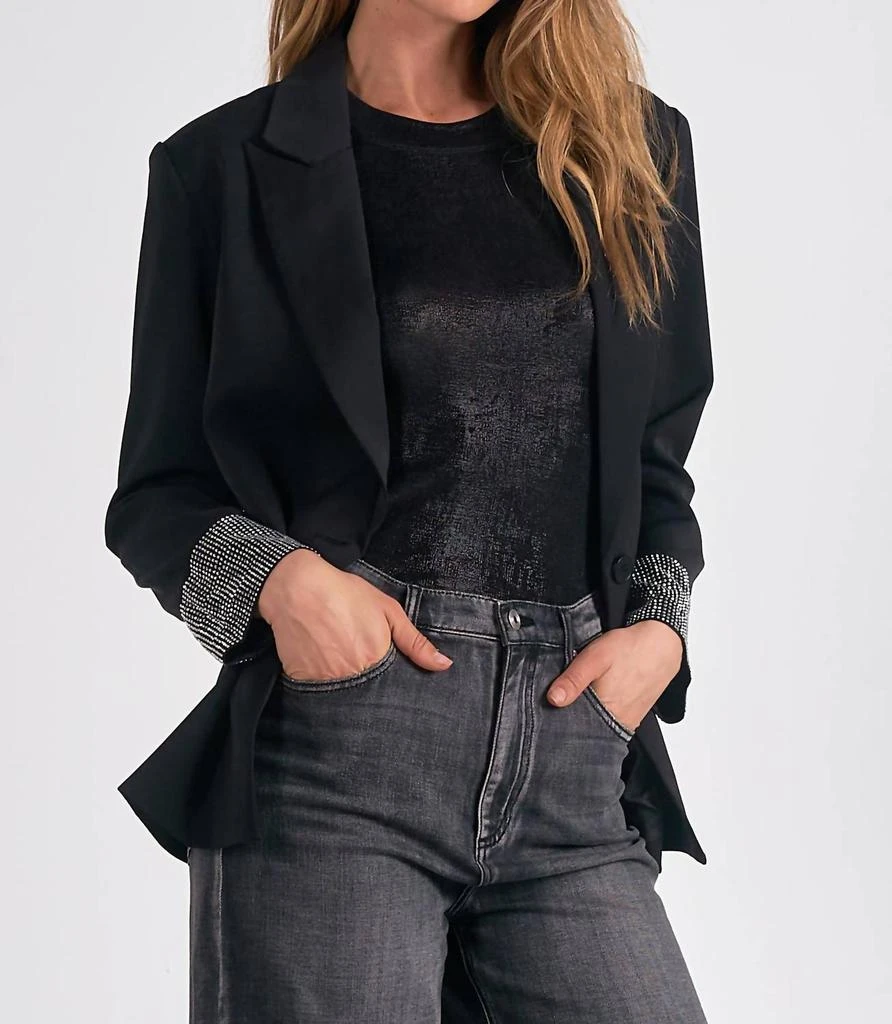 Elan Elan - JACKET WITH RHINESTONE SLEEVE DETAIL 1