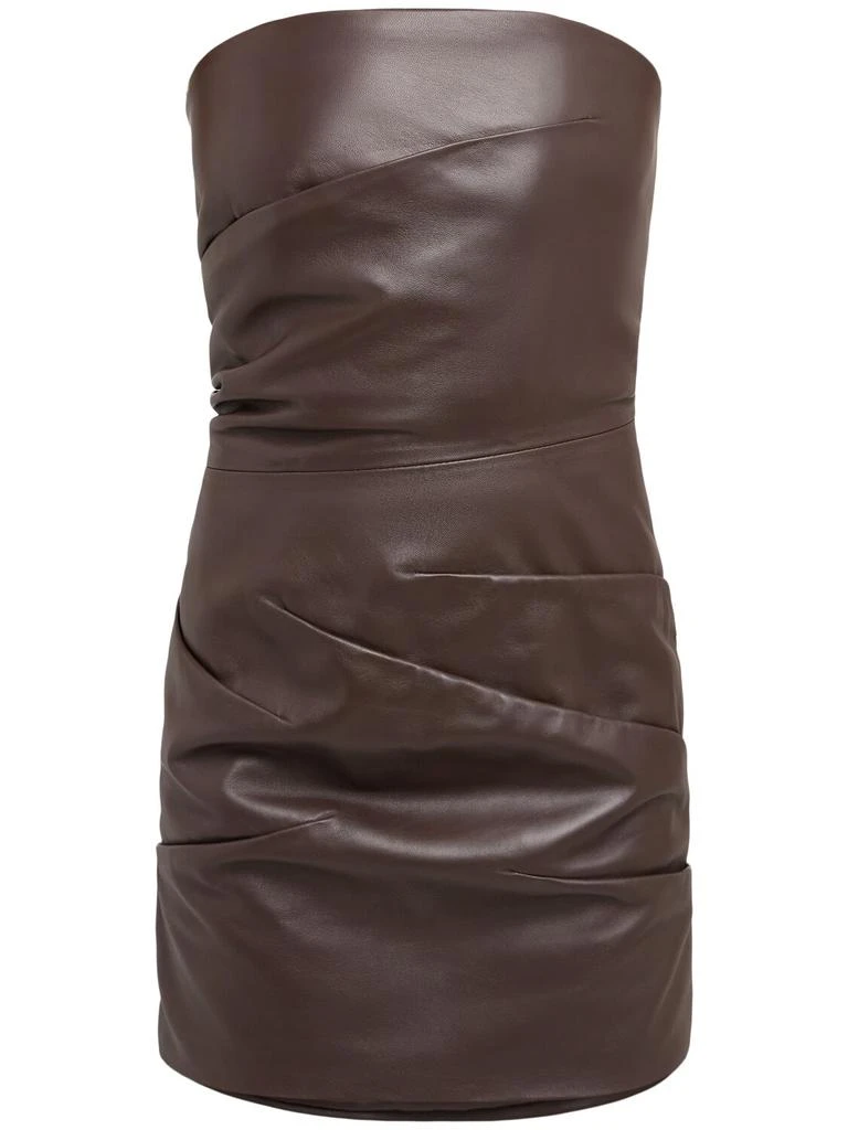 The Attico Leather Strapless Mini Dress 1