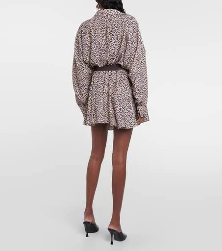 Norma Kamali Leopard-print georgette shirt dress 3