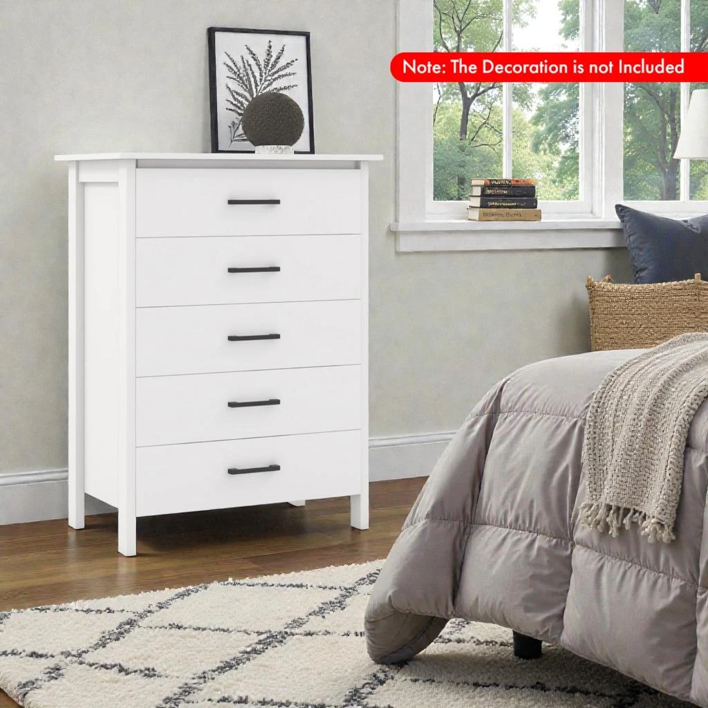 Hivvago Stylish 5-Drawer Cabinet with Durable Metal Handles 2