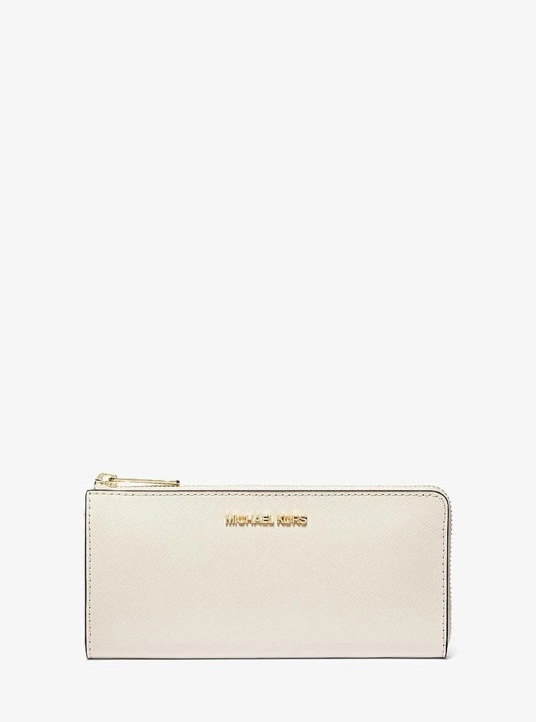 Michael Kors Jet Set Travel Large Saffiano Leather Quarter-Zip Wallet 1