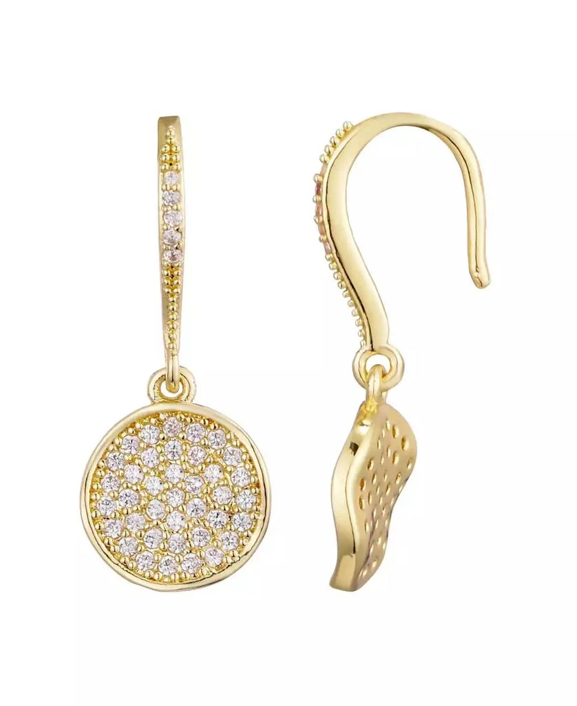 ADORNIA Gold CZ Wavy Pebble Earrings