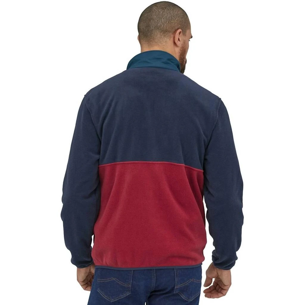 Patagonia Microdini Pullover In Blue And Red 3