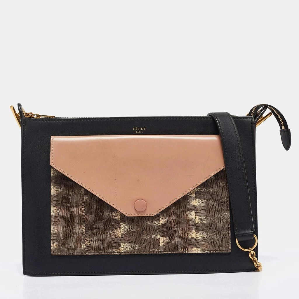 Celine Celine Multicolor Leather and Watersnake Pocket Envelope Shoulder Bag 1