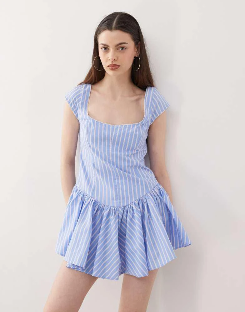chinese dress ladies Ludmila Halterneck Lace-Up Bubble Hem Corset Micro Mini Dress in Berry Red main image 1