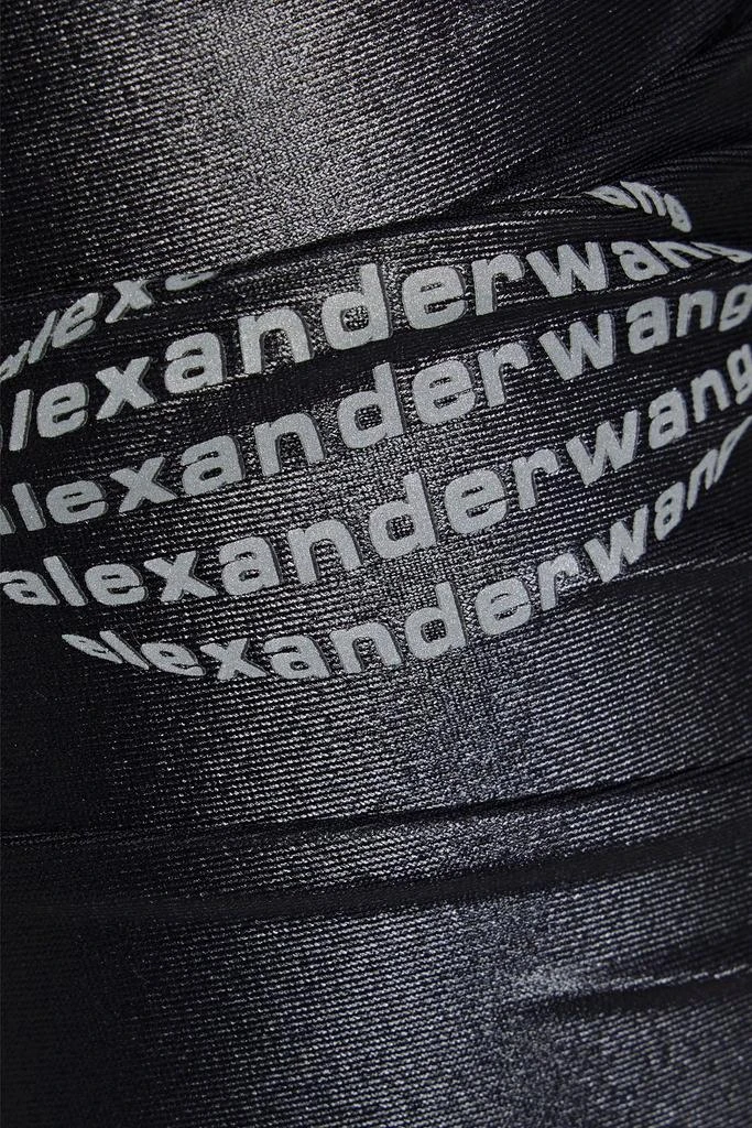 Alexander Wang Ruched logo-print satin-jersey shorts 4