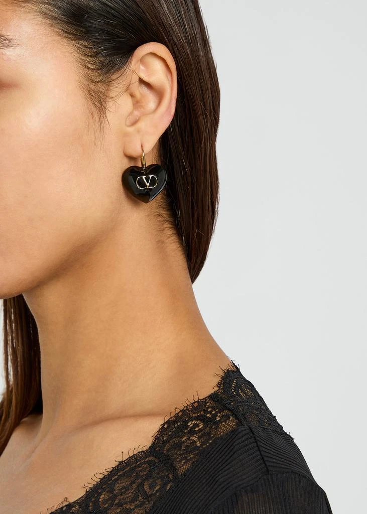 Valentino Coeur Royal enamelled heart earrings 3
