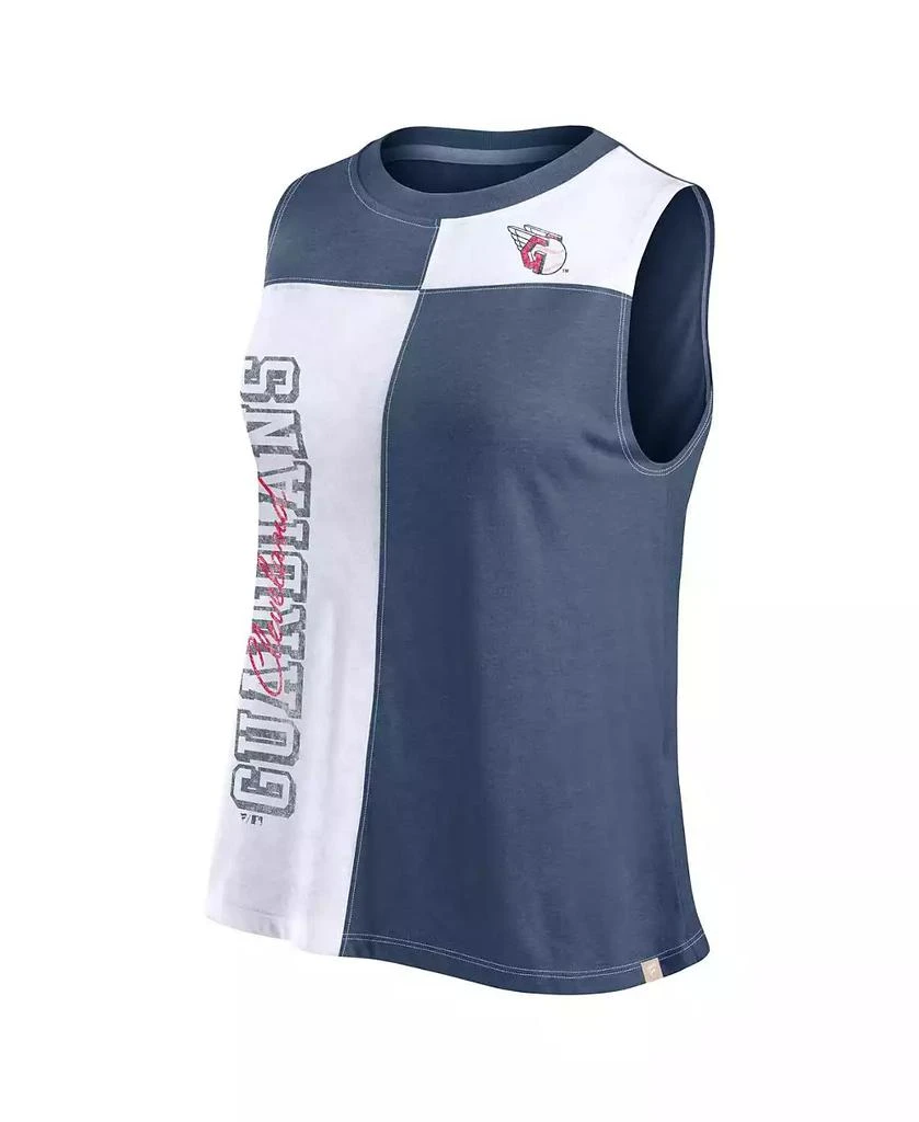 Fanatics Women's Navy/White Cleveland Guardians Color-Block Tank Top 2
