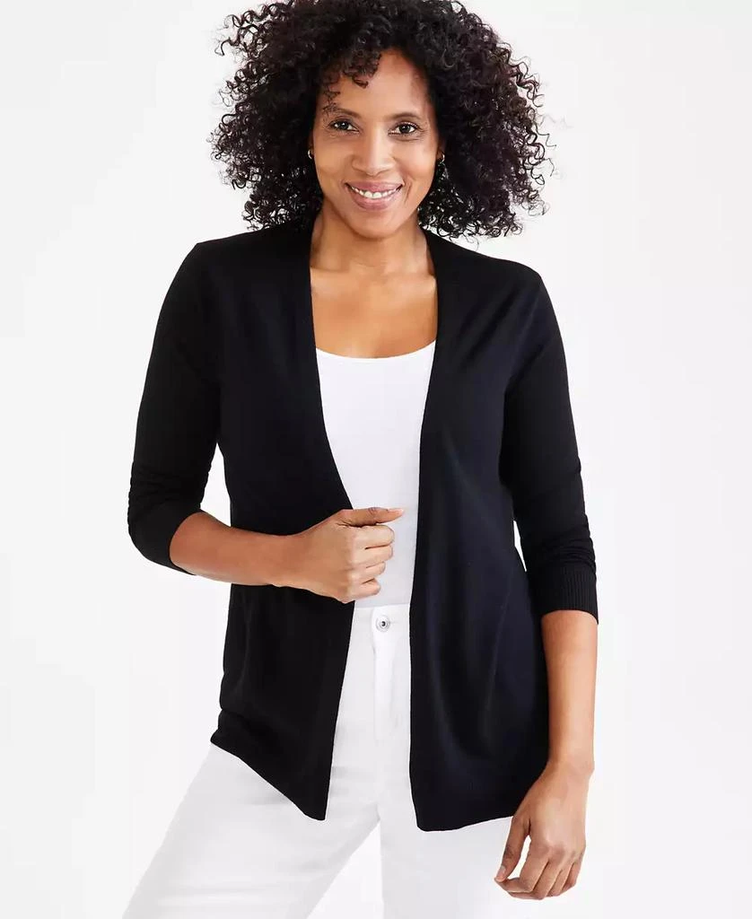 Style & Co Petite Open-Stitch Long-Sleeve Cardigan, Created for Macy's 1