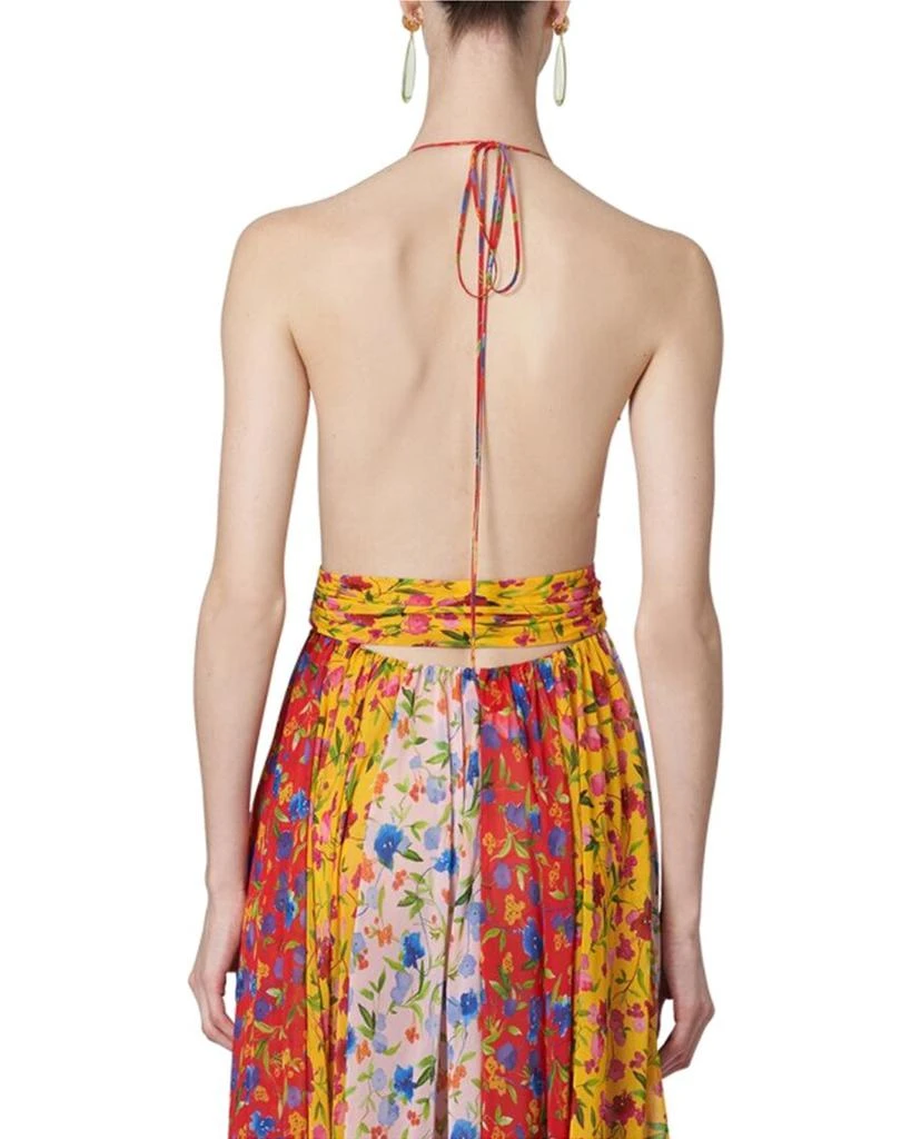 Carolina Herrera Deep V Halter Neck Wrapped Waist Gown 2