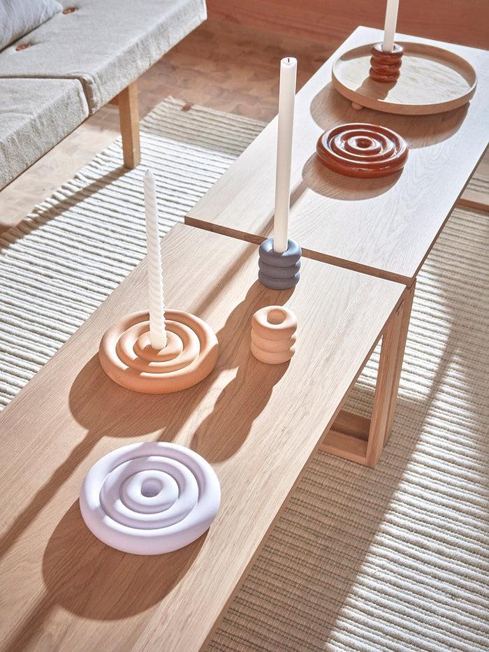 OYOY Living Design Bougeoir Orange En Grès Ø17xH2,5cm