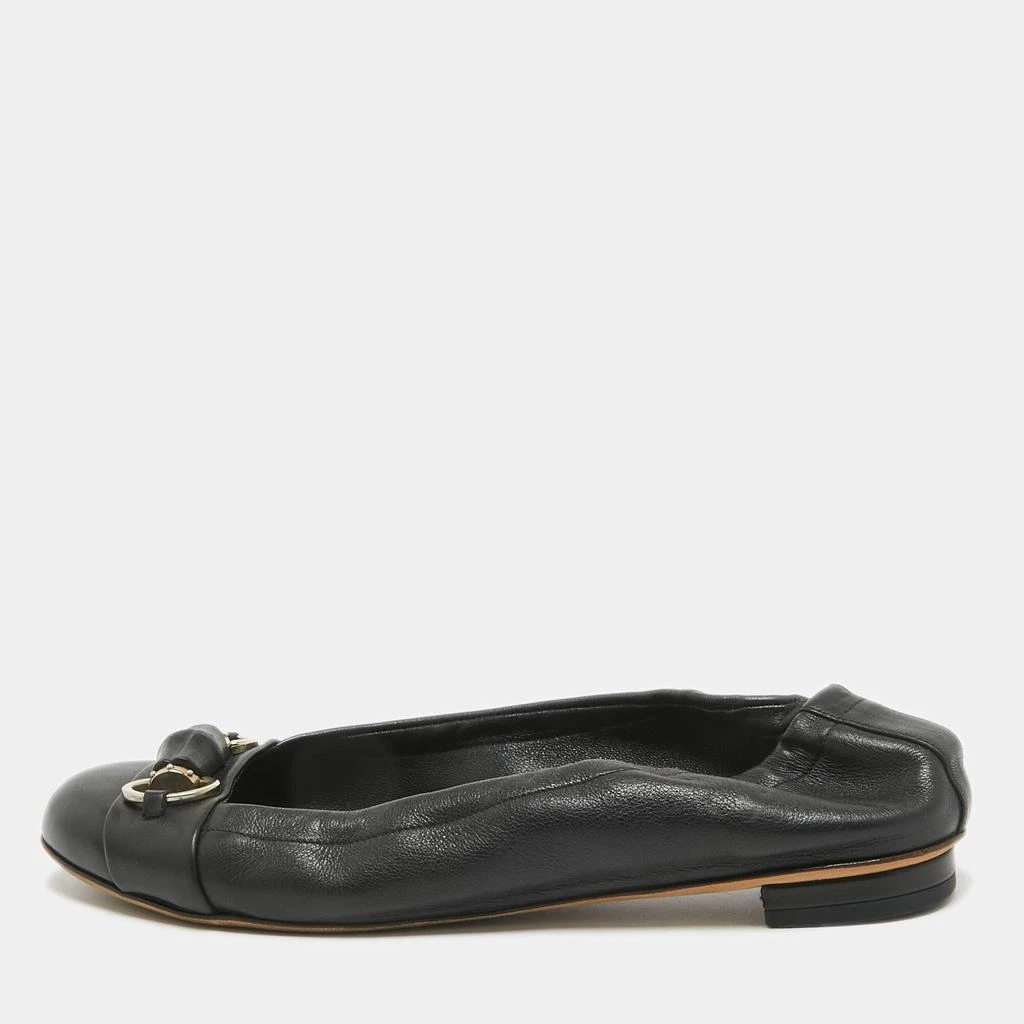 Gucci Gucci Black Leather Horsebit Ballet Flats Size 37 1