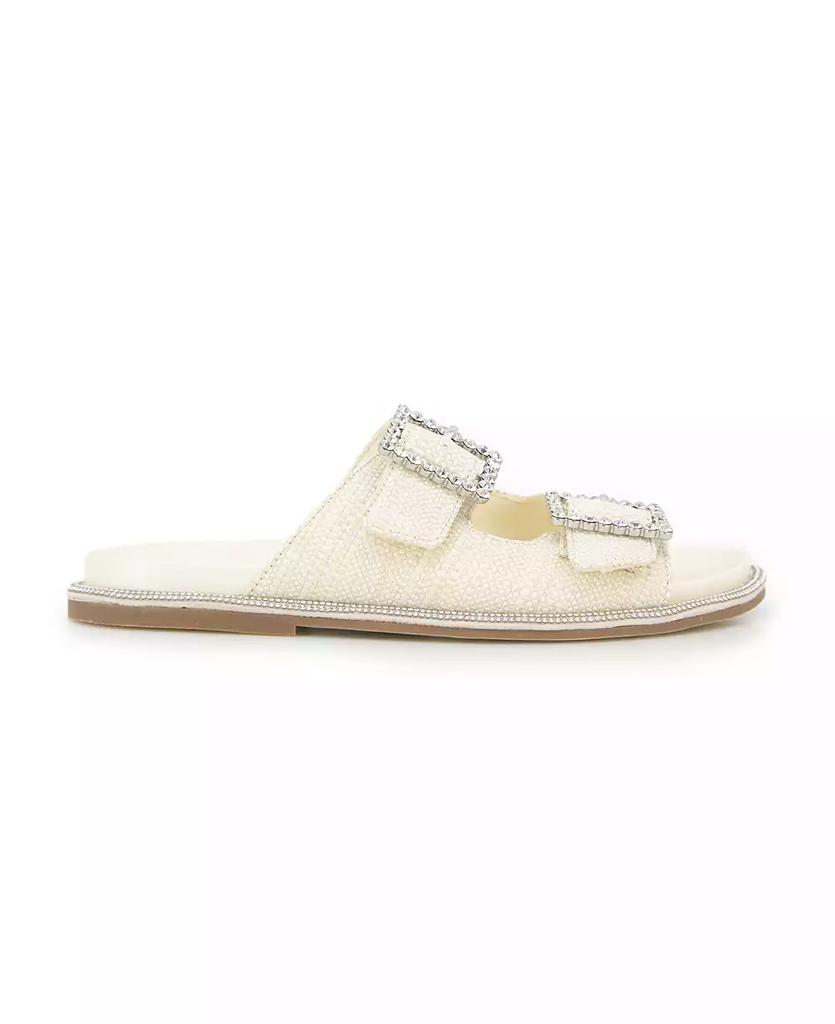 Kenneth Cole Women's Sydney Two Band Jewel Buckle Flat Sandals