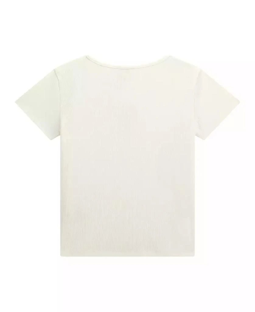 GUESS Big Girl Short Sleeve Knit Top with Metal Logo Plate 2