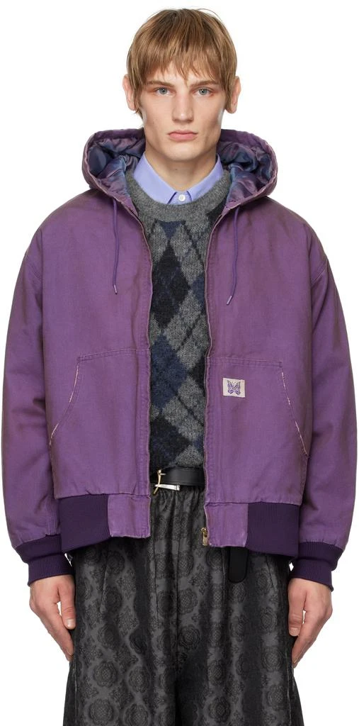 Needles Purple Zipped Work Hoodie 1