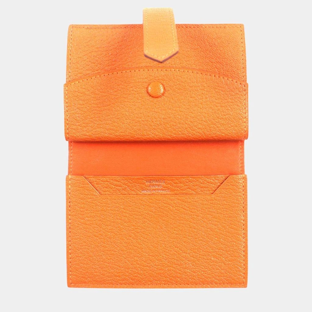 Hermes Hermes Bearn Mini Orange Bi-fold Wallet 6