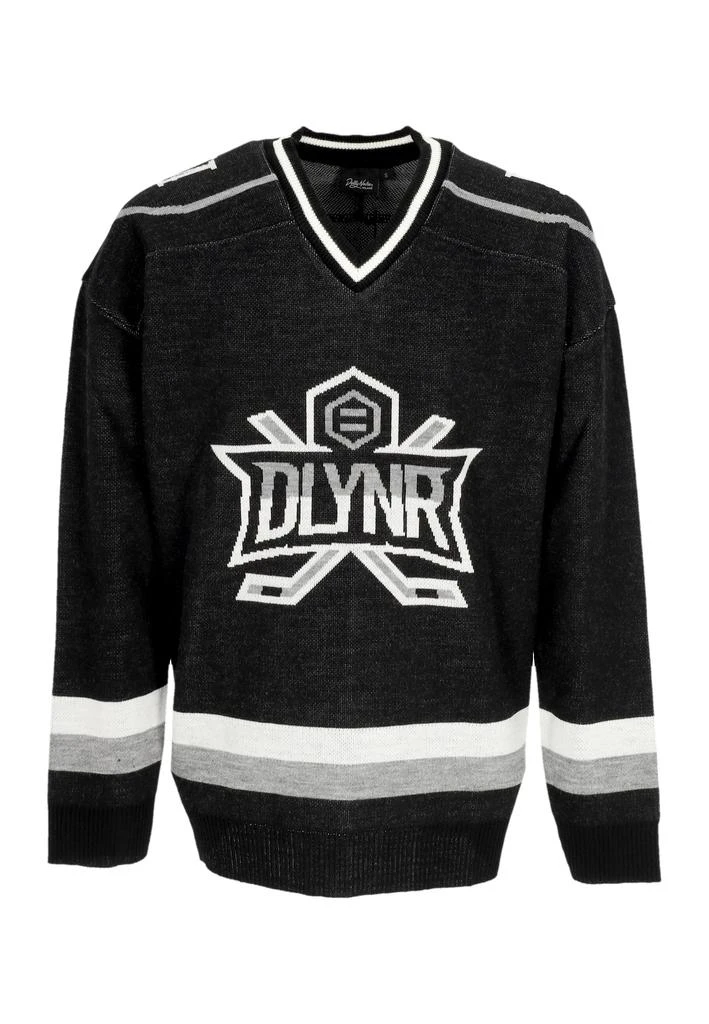 DOLLY NOIRE Men's Knitted Goat Hockey Sweater Black/grey 1