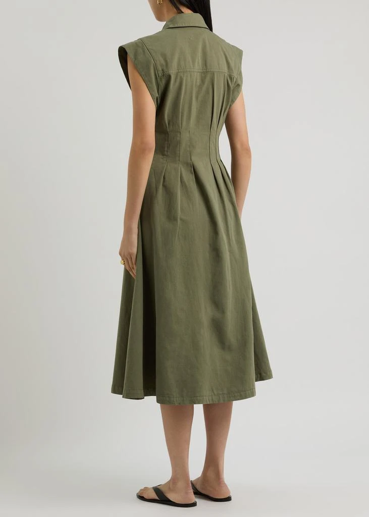 VERONICA BEARD Ruben pintucked cotton midi dress 3