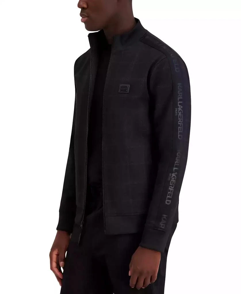 Karl Lagerfeld Paris Men's Plaid Track Jacket 3