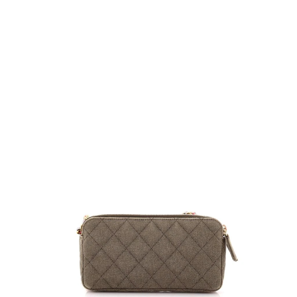 Chanel Cuba Charms Double Zip Clutch with Chain Quilted Canvas 3