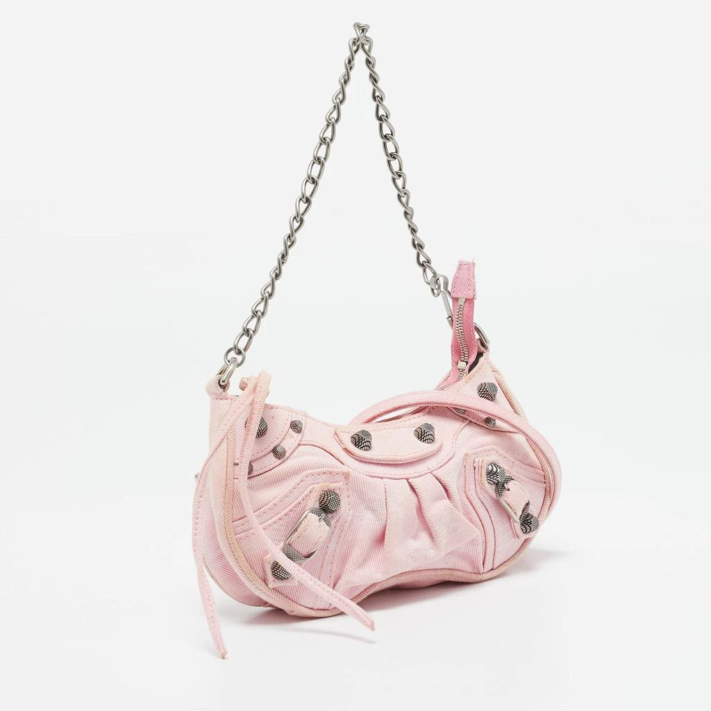 Balenciaga Balenciaga Light Pink BB Monogram Denim Mini Le Cagole Shoulder Bag 3