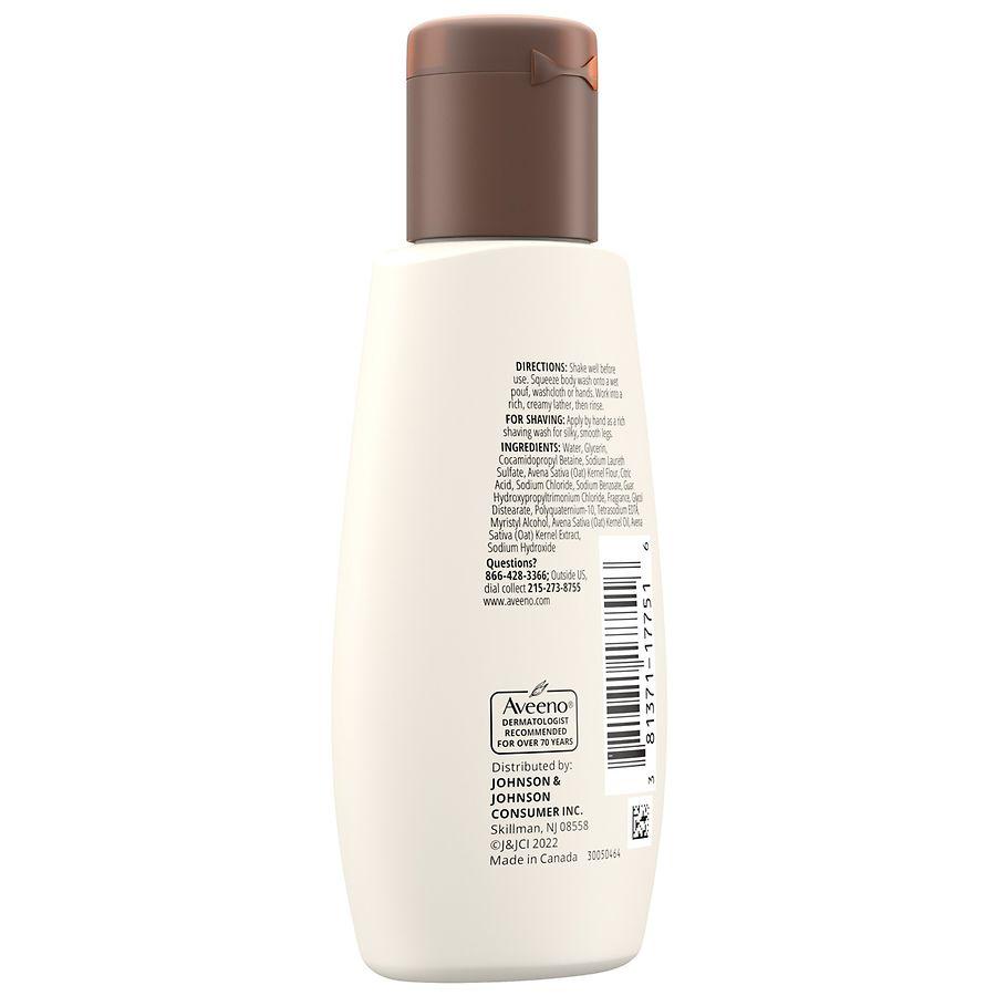 Aveeno Daily Moisturizing Dry Skin Body Wash, Prebiotic Oat, Travel Size