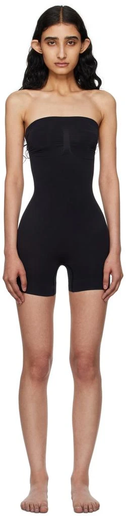 SKIMS Black Seamless Sculpt Strapless Shortie Bodysuit 1