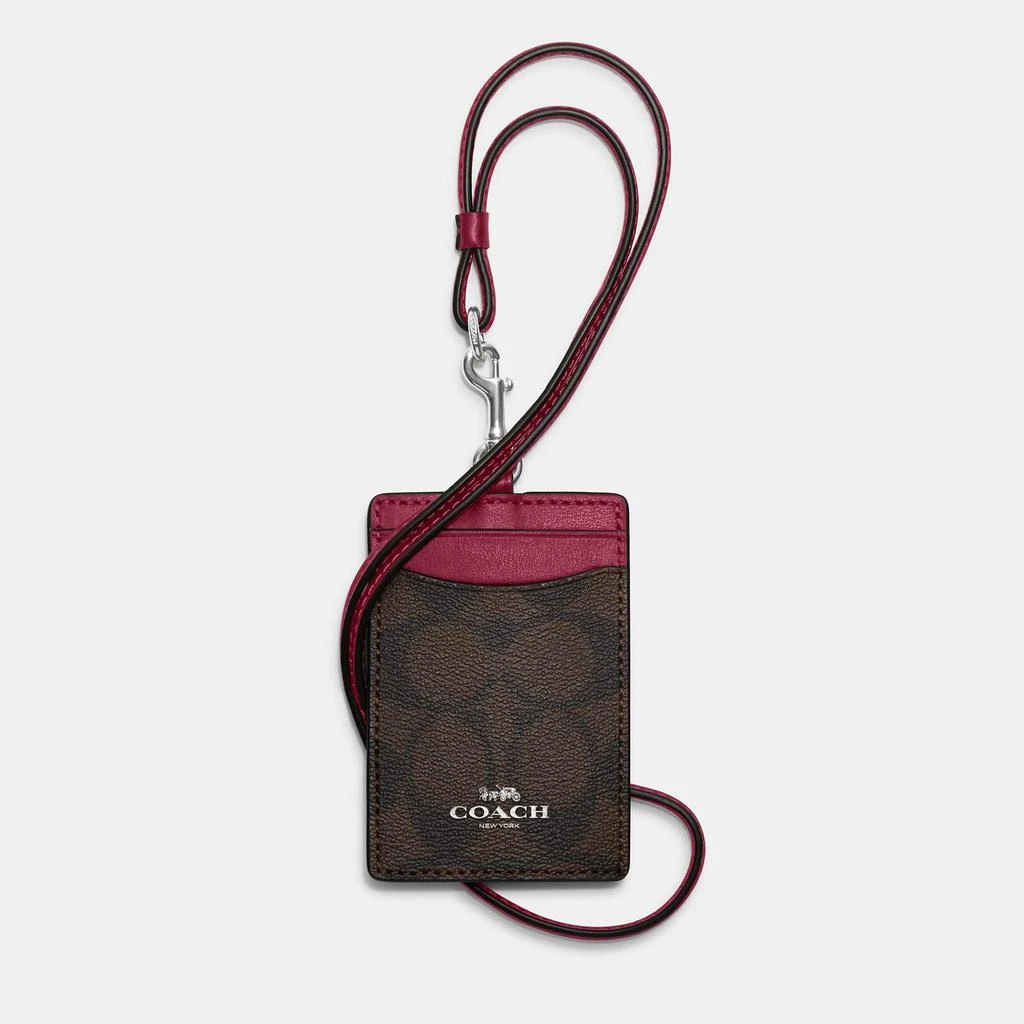 Coach Id Lanyard In Signature Canvas 1