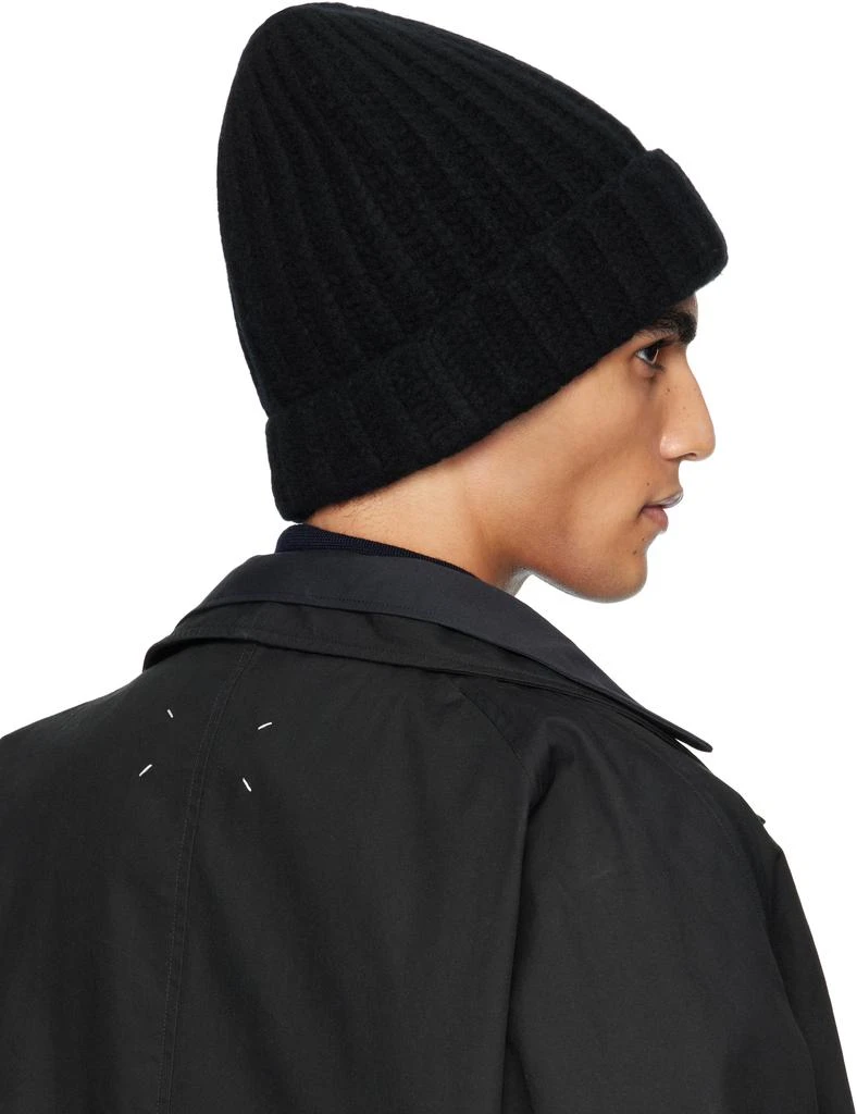 MAISON MARGIELA Black Felted Wool Beanie 3