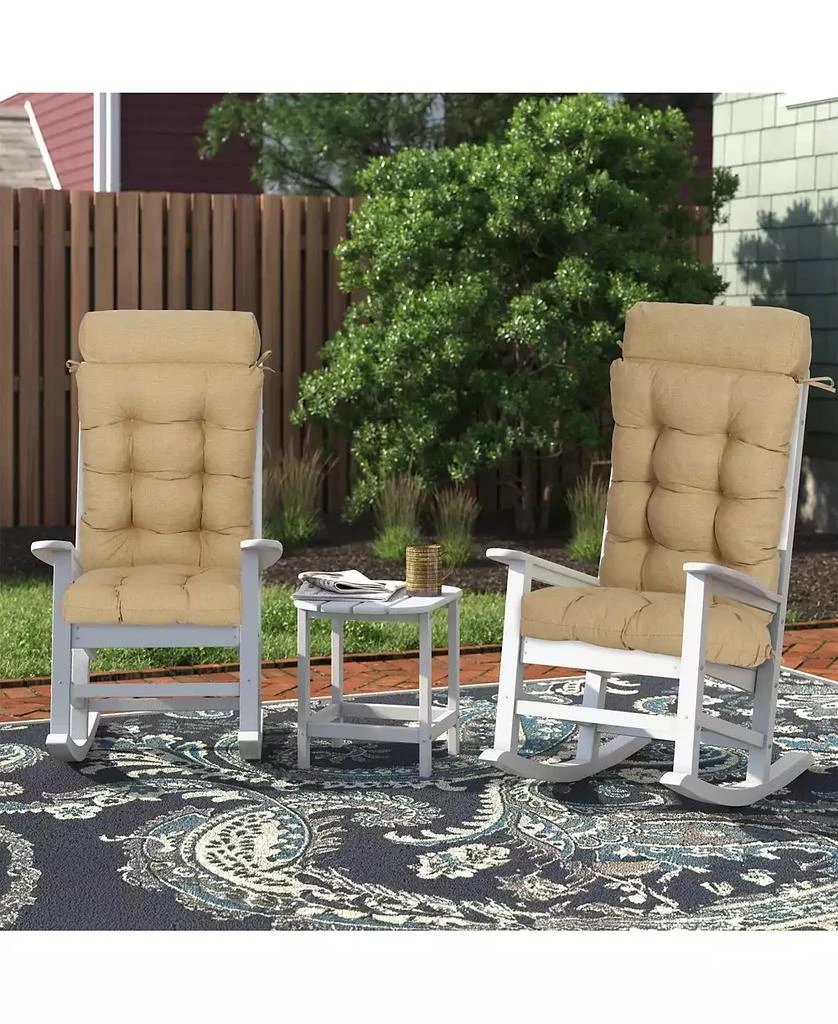 Aoodor Tufted Rocking Chair Cushion, High Back Chair Cushion with Waterproof and Fade-Resistant, Set of 2 2