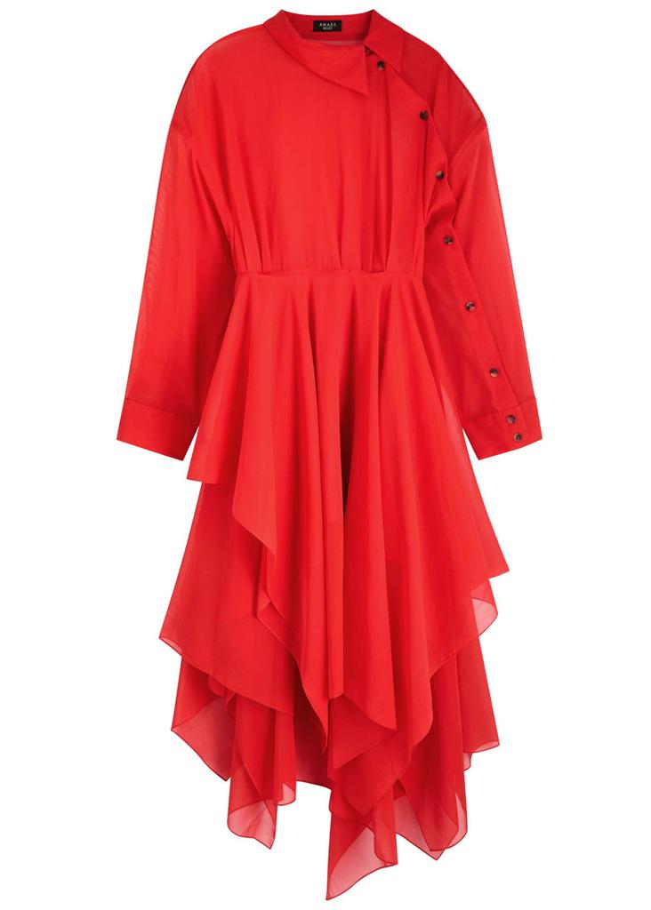 A.W.A.K.E MODE Organza silk-chiffon shirt dress
