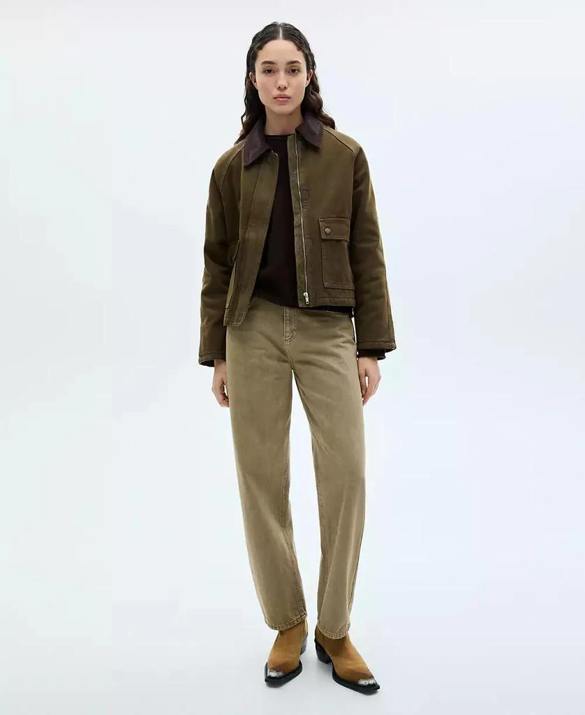 Mango Women's Contrasting Collar Denim Parka 2