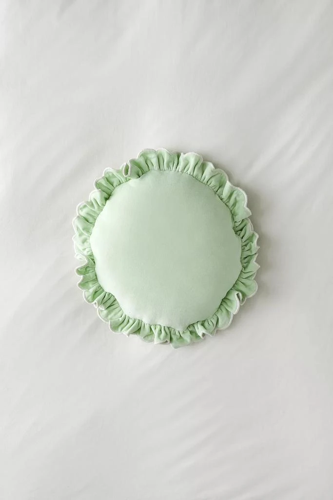 Urban Outfitters Ruffle Round Velvet Throw Pillow 2
