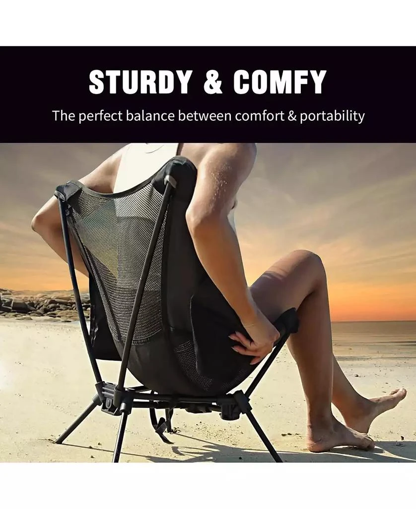 Piscifun Portable Camping Chair Backpacking Chair - The 4th Generation Ultralight Folding Chair -Lightweight Foldable Chairs for Hiking Beach 5