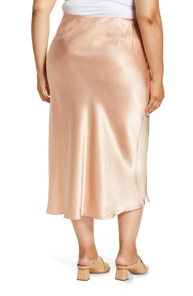 Vince Side Slit Satin Midi Skirt 2