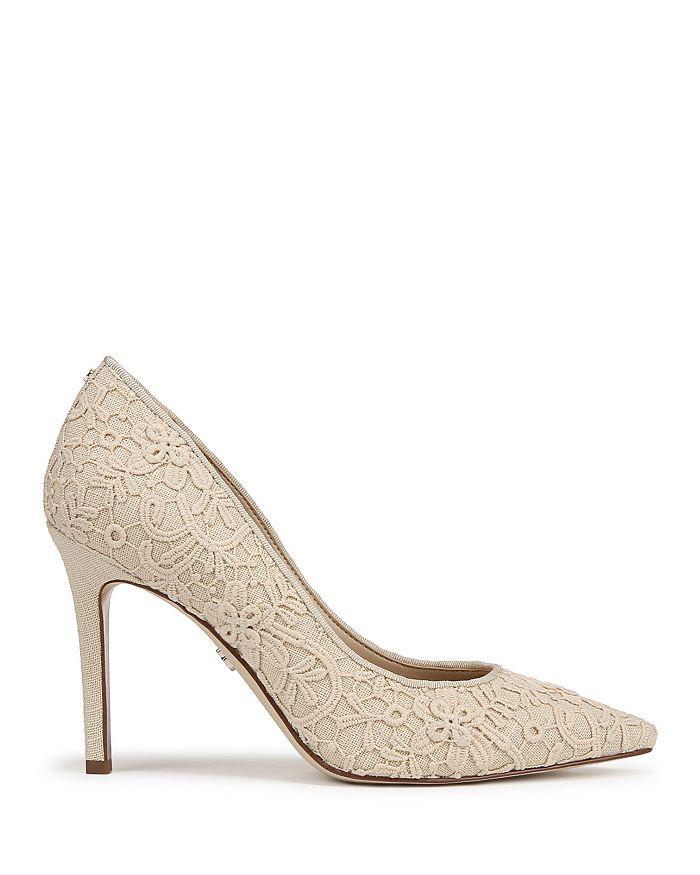 Sam Edelman Women's Hazel Pointed Toe Floral Topstitching High Heel Pumps