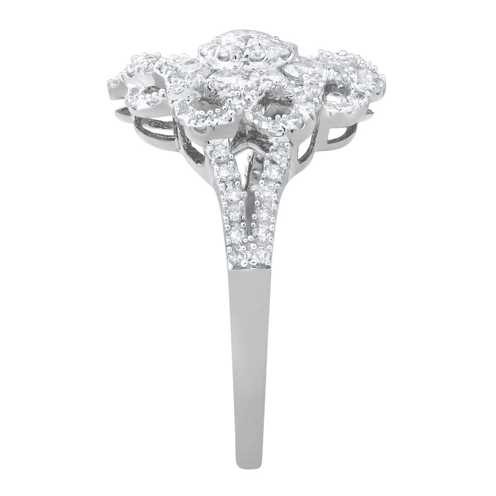 LuvMyJewelry Caeloria 0.95 Cts Natural Diamond Floral Cluster 14K Gold Ring 3