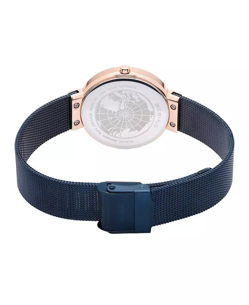 Bering Women's Classic Blue Stainless Steel Mesh Bracelet Watch 31mm 3