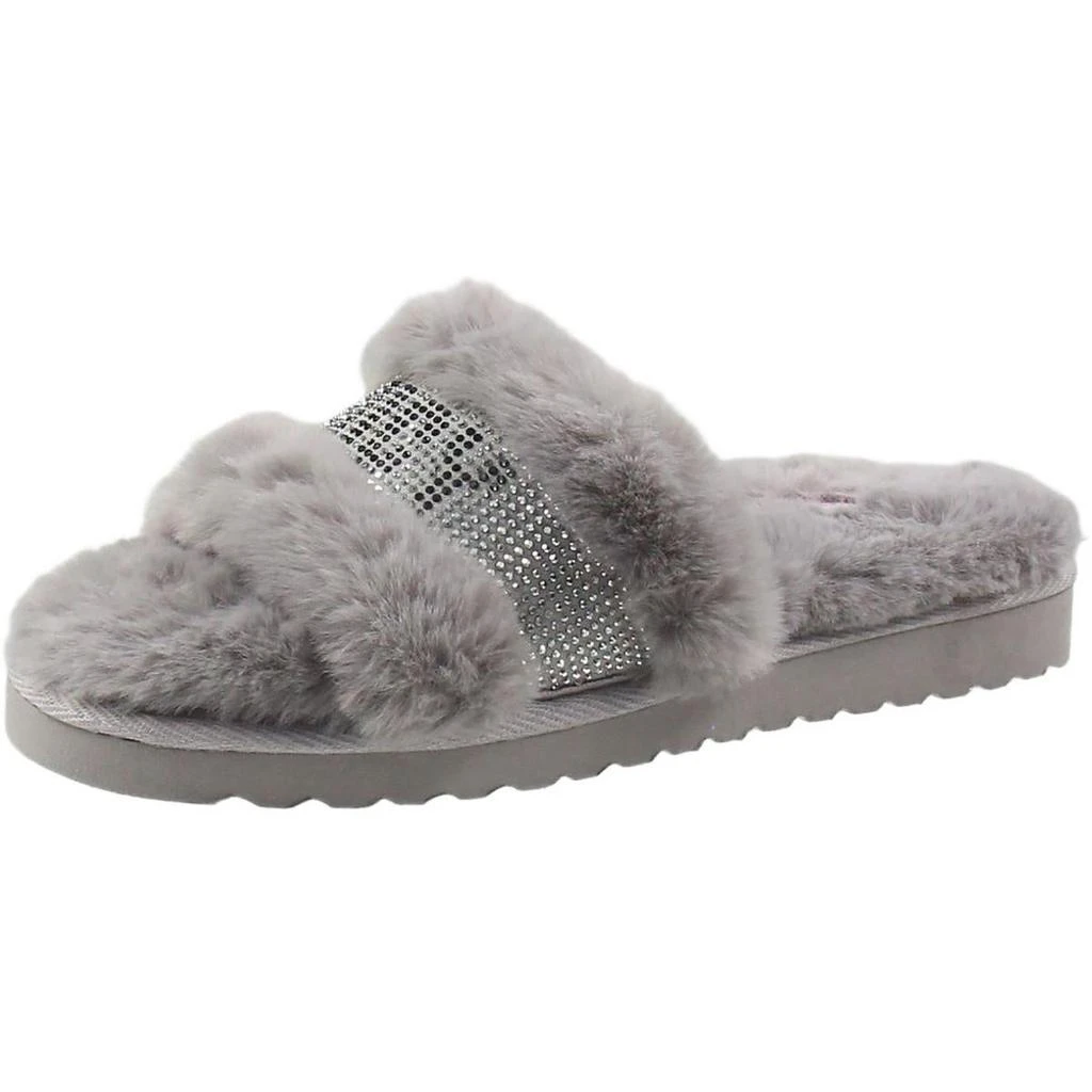 Juicy Couture halo Womens Embellished Faux Fur Slide Slippers 5