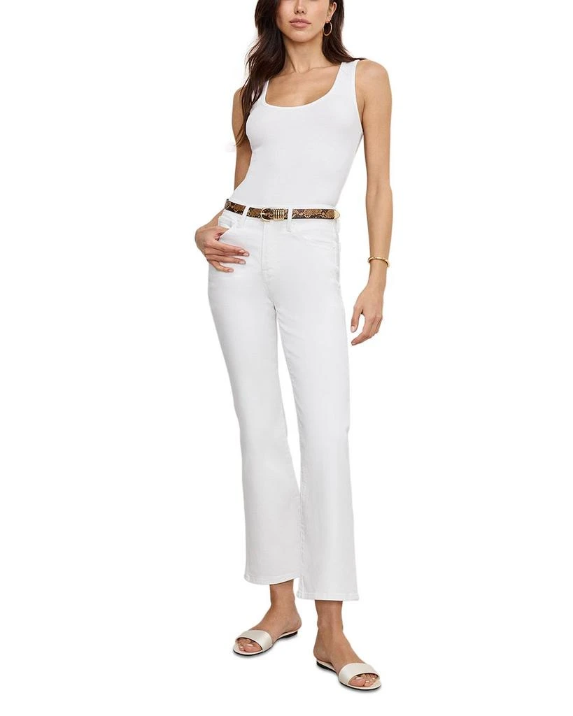 Good American Good Legs Cropped Mini Bootcut Jeans in White 2