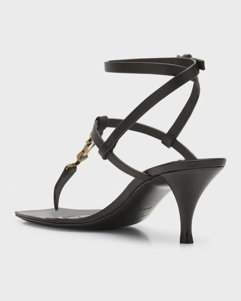 Yves Saint Laurent Vitti Leather YSL T-Strap Sandals 5