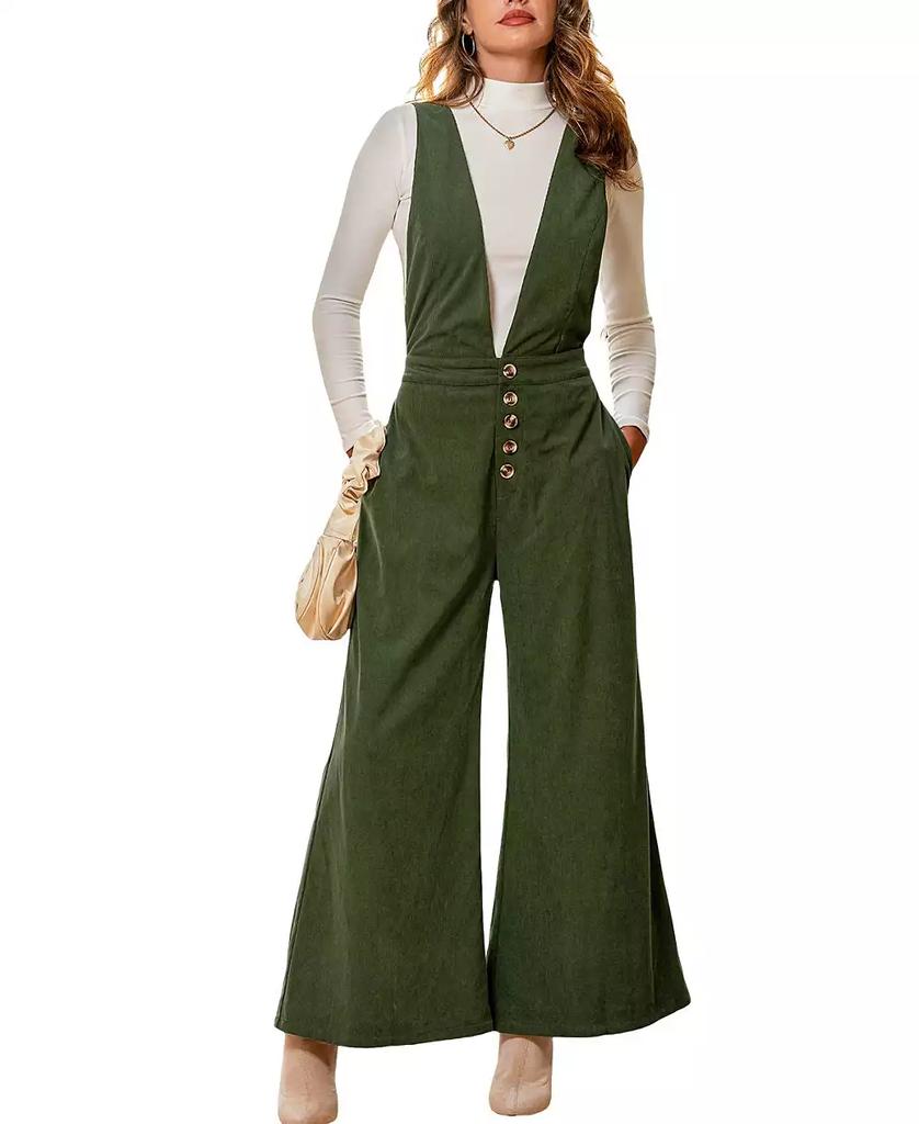 Cupshe Women's Deep V-Neck Wide Leg Jumpsuit