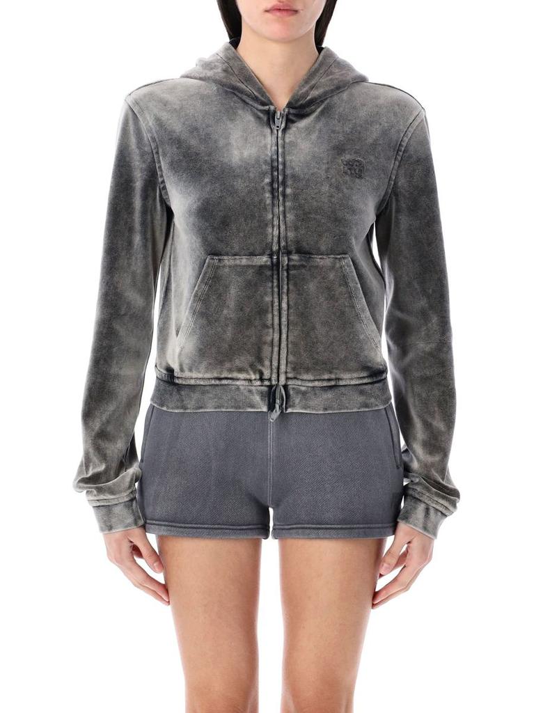 Alexander Wang T By Alexander Wang Velour Zip-Up Hoodie