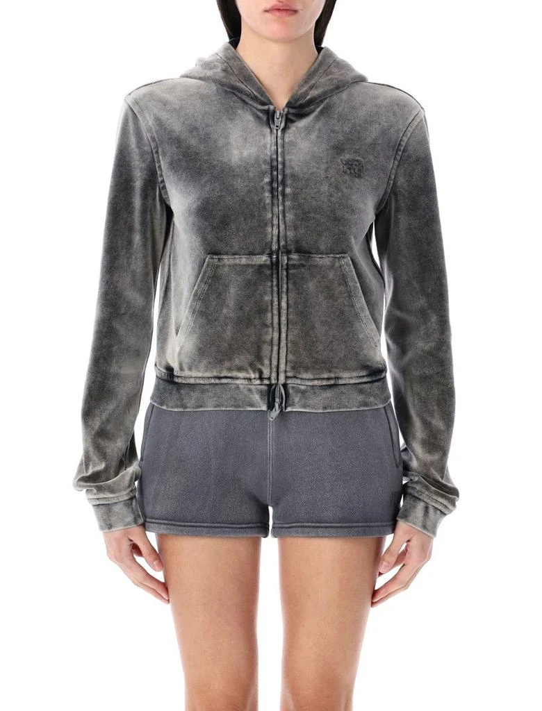 Alexander Wang T By Alexander Wang Velour Zip-Up Hoodie 1