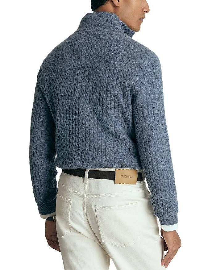 REISS Atelier Richmond Long Sleeve Half Zip Funnel Cable Cashmere Jumper 3