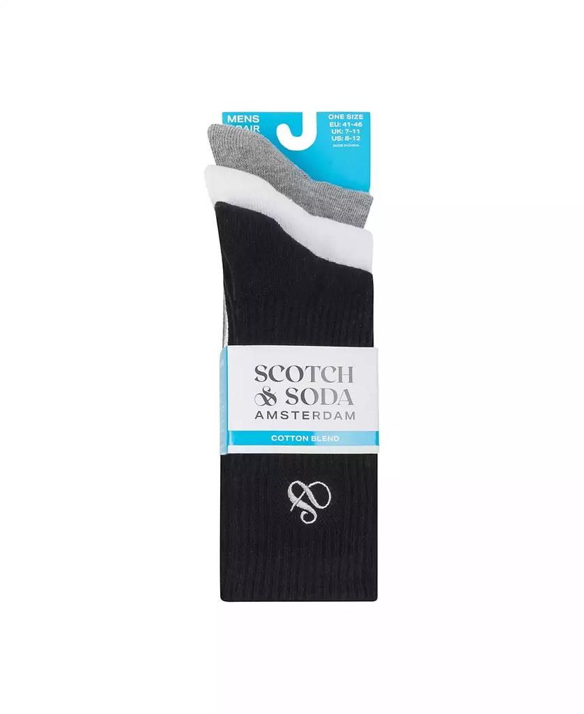 Scotch & Soda Men's 3-Pack Ribbed Cushion Crew Socks