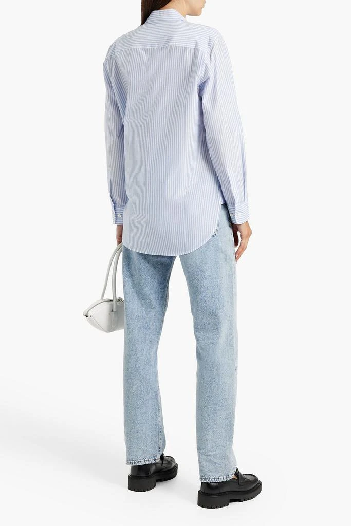 FRAME Striped cotton and silk-blend poplin shirt 3