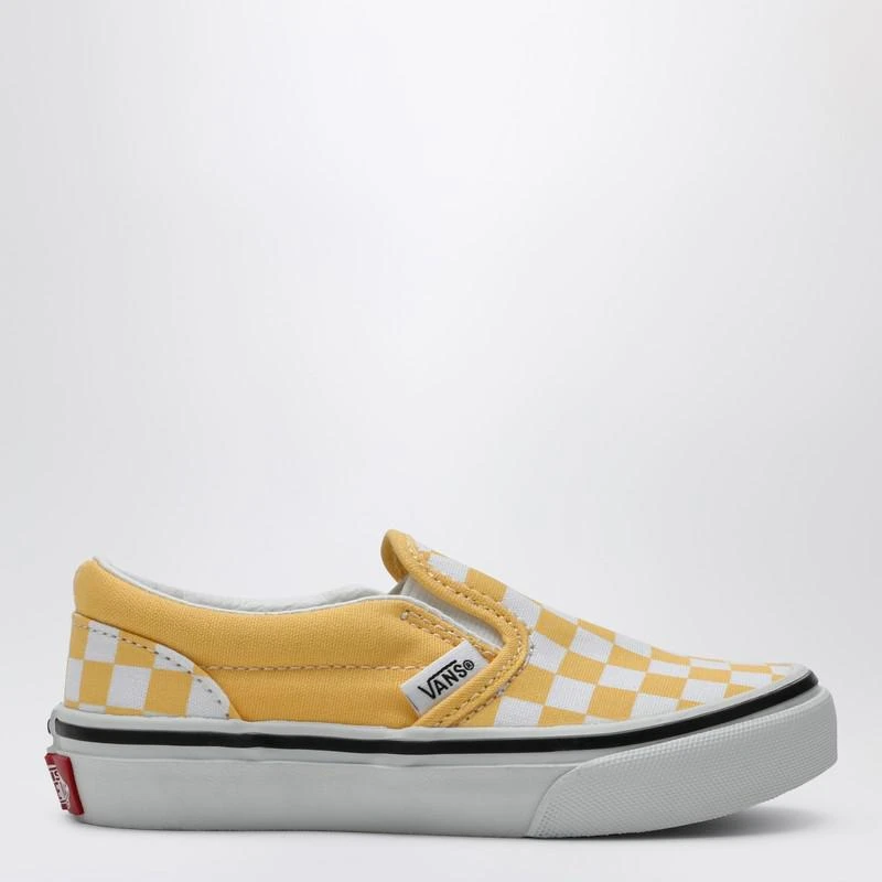 Vans White/yellow slip-on sneaker with Check pattern